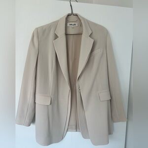 Diane von Furstenberg Oversized Blazer in Off-White